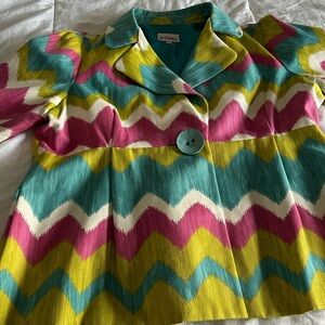 3 Sisters Teal and Lime Jacket